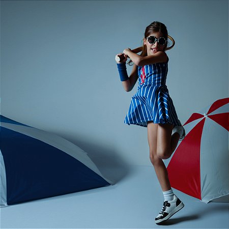 vestido  de TENNIS INFANTIL | SERENA | .  estampa MAR DE CAPRI . OTA .