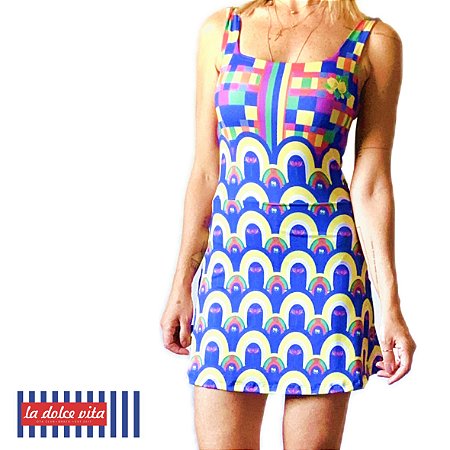 vestido  de TENNIS |ONS| .  estampa JARDIM AMALFI  . ÖTA TENNIS CLUB