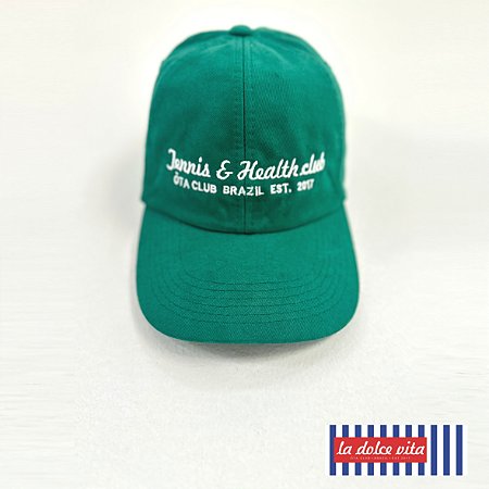 BONÉ  CASUAL_ DAD HAT_TENNIS_ BORDADO_ ESTAMPA_ TENNIS & HEALTH CLUB_VERDE