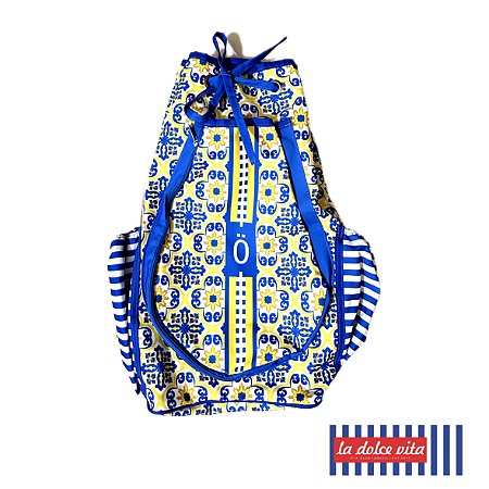 raqueteira mochila  de cordinha para  tennis e beach tennis ÖTA _LADRILHO ITALIANO