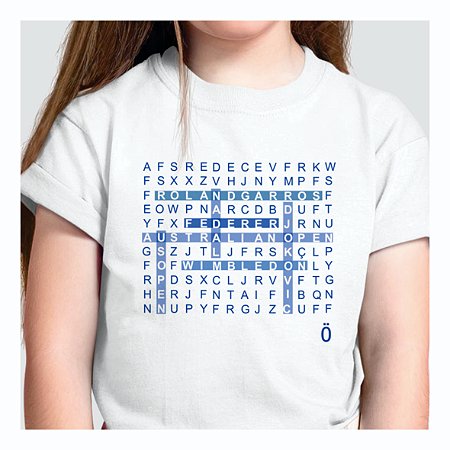 CAMISETA ALGODÃO . estampa PALAVRA CRUZADA_azul_. OTA CAMISETAS .
