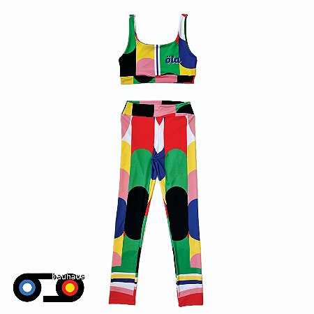 Conjunto TOP E LEGGING SAKKARI INFANTIL _estampa GEOMETRIA BHS1. BAUHAUS.OTA TENNIS CLUB