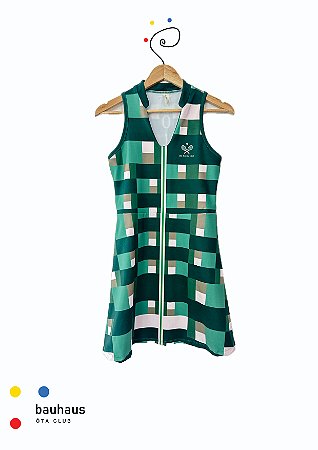 vestido  de TENNIS |RYBAKINA| ADULTO E INFANTIL . estampa TECELAGEM_GR01_BAUHAUS