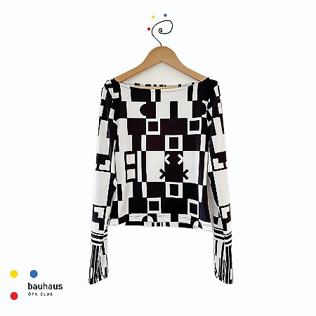 BLUSA DE PROTEÇÃO | CANOA | estampa CHESS_BLK1_BAUHAUS . ÖTA TENNIS CLUB
