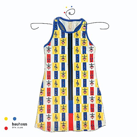 vestido de TENNIS e B.T | nadador OSAKA. estampa DANÇA BHS2. BAUHAUS. ÖTA TENNIS CLUB