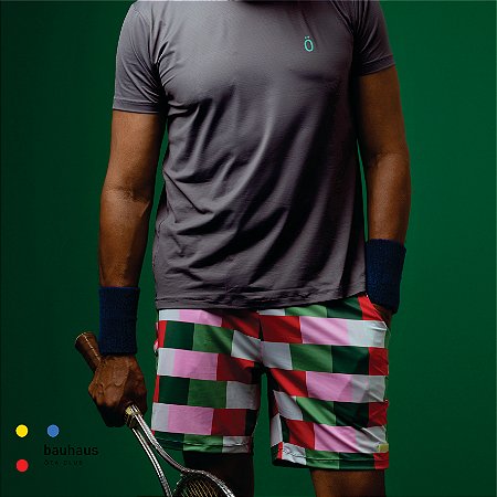 bermuda de TENNIS E BEACH TENNIS: modelo |FEDERER| . estampa TECELAGEM_PK03_BAUHAUS_ . ÖTA CLUB .