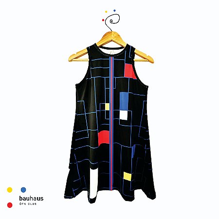 vestido de TENNIS e B.T | SHARAPOVA . estampa BHS.2 BLACK. BAUHAUS . ÖTA TENNIS CLUB