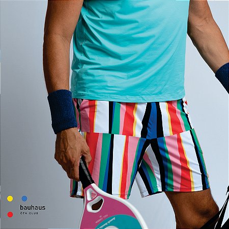 bermuda de TENNIS E BEACH TENNIS: modelo |FEDERER| .  estampa GEOMETRIA BHS3. BAUHAUS . ÖTA TENNIS CLUB