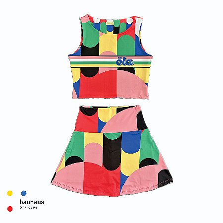 saia de TENNIS |RADU| .  estampa GEOMETRIA BHS1. BAUHAUS. ÖTA TENNIS CLUB