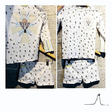 sunga infantil RETRÔ . estampa ESPÍRITO SANTO . SILÊNCIO DE MARIA . OTA .