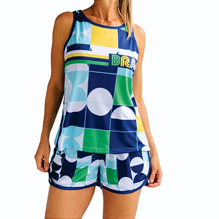 CAMISETA REGATA FREEDOM - GEOMÉTRICO BRASIL • ÖTA