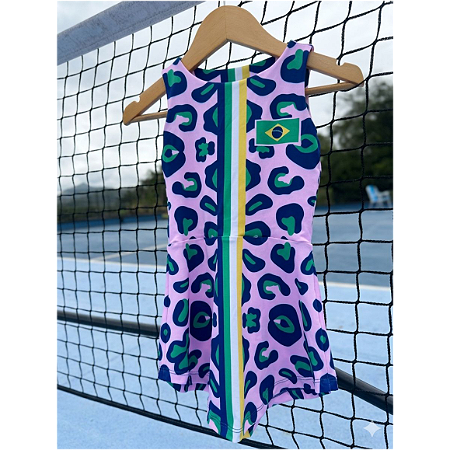vestido de TENNIS e B.T | BADOSA. ONÇA PINTADA ROSA BRASIL . ÖTA TENNIS CLUB