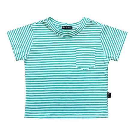 CAMISETA para bebê . estampa LISTRADO VERDE MAR . ALGODÃO . OTA .