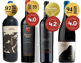 Caixa Vinho Chile - 4 garrafas