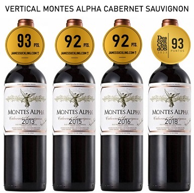 Vertical Montes Alpha Cabernet Sauvignon 2013 2015 2016 2018