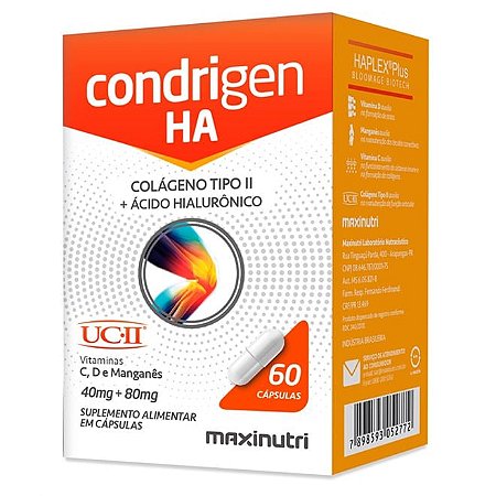 Condrigen HA Colágeno Tipo II com Ácido Hialurônico 60 Cápsulas Maxinutri
