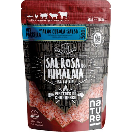 Sal Rosa Granulado Mix Parrilla Alho/Cebola/Salsa 500g Nature