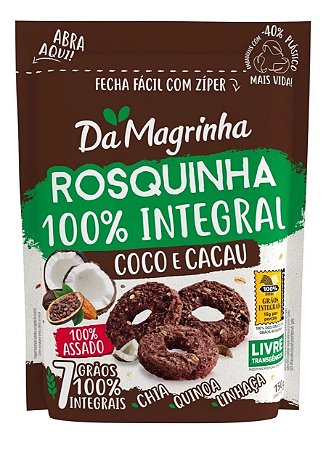 Rosquinha Integral Coco e Cacau 150g Da Magrinha