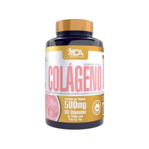 Colágeno C/ Vitaminas e Minerais 60 Cápsulas 500mg ADA