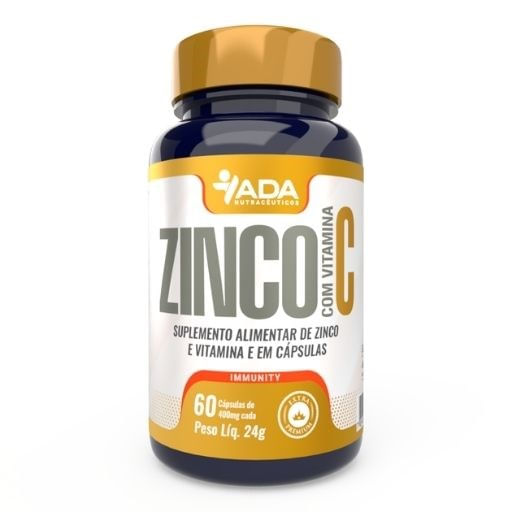 Zinco com Vitamina C 60 Cápsulas 400mg ADA