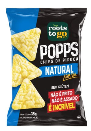 Chips de Pipoca Popps Natural 35G Roots To Go