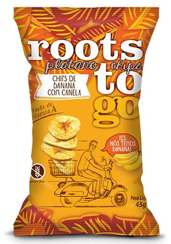 Chips Banana Com Canela 45G Roots To Go