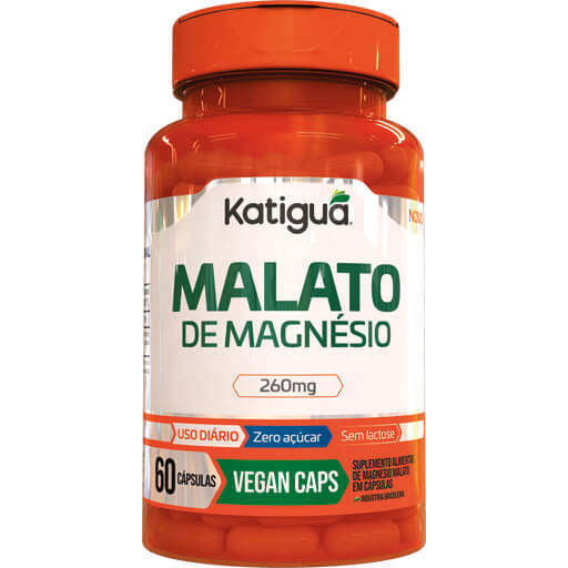 Malato de Magnésio Vegan 60 Cápsulas 260mg Katiguá