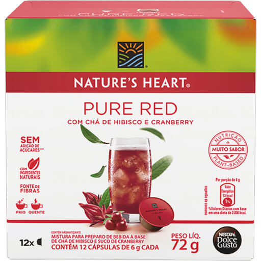 Chá em Cápsula Hibisco com Cranberry 12un 72g Natures Heart