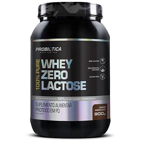 100% Pure Whey Chocolate Zero Lactose 900g Probiotica