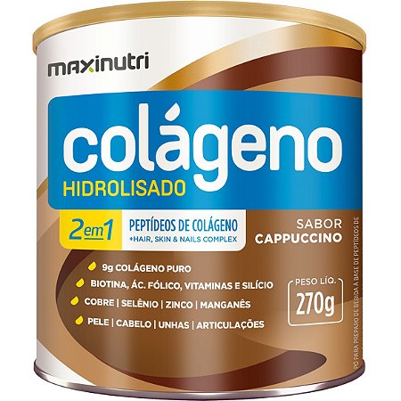 Colageno 2 Em 1 Zero Ac Cappuccino 270G Maxinutri