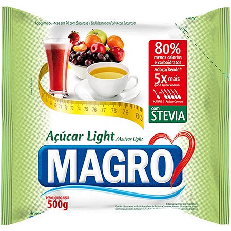 Açúcar Light Magro C/ Stevia 500G Magro