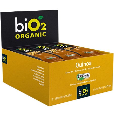Barra Cereal Organico Quinoa 12Un X 25G Bio2 Organic