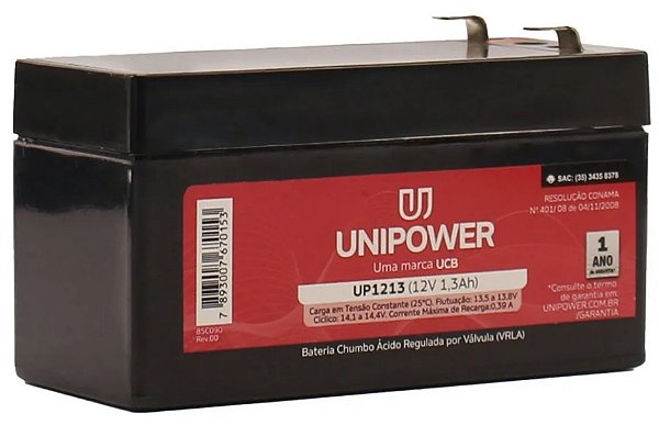 BATERIA P/ CENTRAL ALARME 12 VOLTS 1.3 Ah