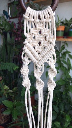 Macramê Suporte para plantas -algodão cru