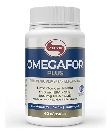 Omegafor Plus Vitafor 60 Cápsulas – Ômega 3 Alta Concentração IFOS