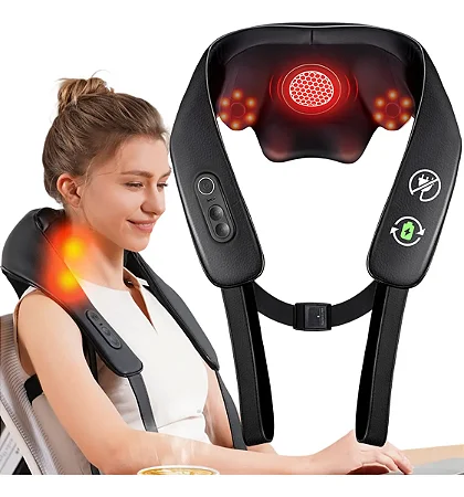 Massageador Cervical Shiatsu KNB1 Pescoço Ombros Lombar S/ Fio
