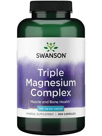 Magnésio Triplo Complexo Swanson 400mg 300 Cápsulas Importado
