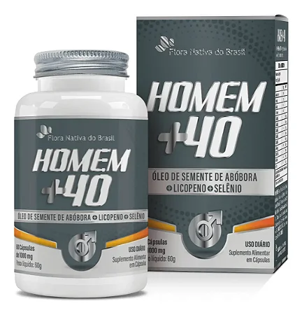 Suplemento Nutricional Homem +40 Óleo Semente Abóbora 60 Cápsulas