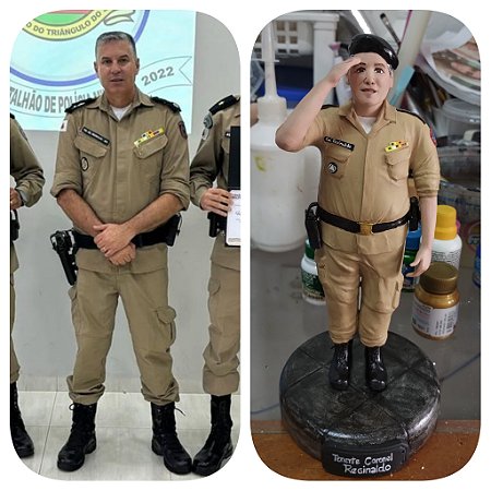 Escultura polocial humanizada personalizada em biscuit Topo de Bolo