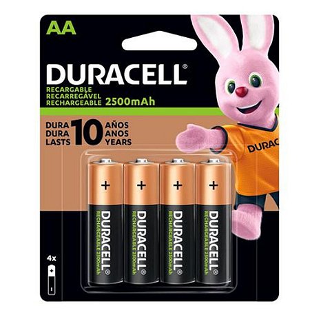 Pilha Recarregável AA 1018018 Duracell com 4