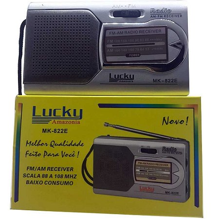 Rádio de Bolso Lucky MK-822E 2 Faixas AM/FM 3W