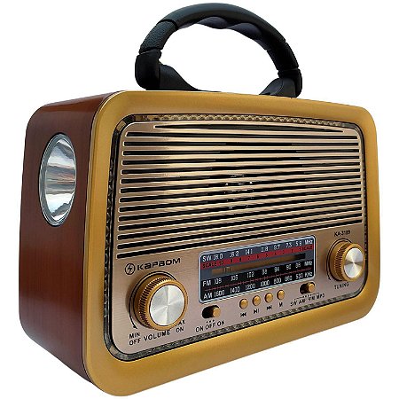 Rádio Portátil Kapbom KA-3199 AM/FM/SW 5W Marrom