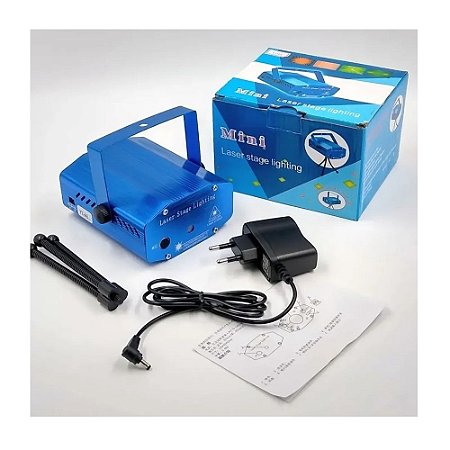 Mini Laser Stagecom Luzes Holográficas DYP-08 Azul