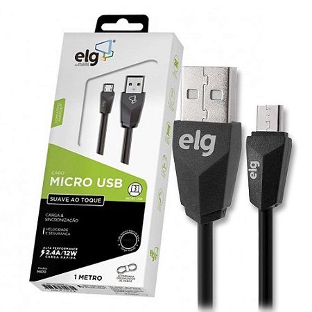 Cabo Micro USB ELG M510 12W 1MT Preto