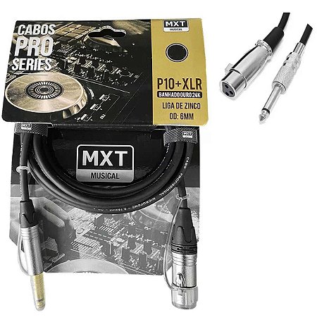 Cabo Áudio P10 x XLR F Mxt Pro Series 3 MTS