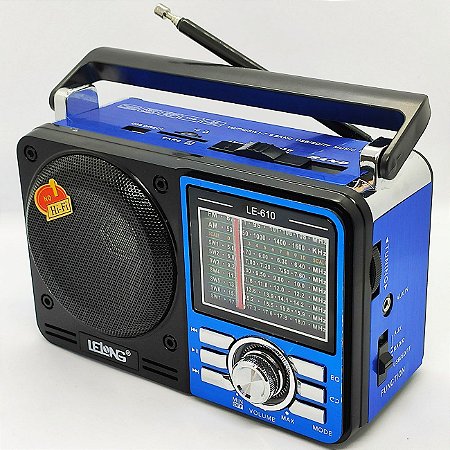 Rádio Lelong LE-610 3 Faixas FM/AM/SW1-7  Azul