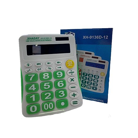 Calculadora Xhaday XH-9136D-12 12 Dígitos Verde