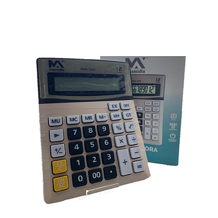 Calculadora Maxmidia MAX-1200 12 Dígitos Dourada