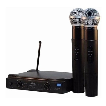 Microfone sem fio Lelong LE-906 UHF Duplo