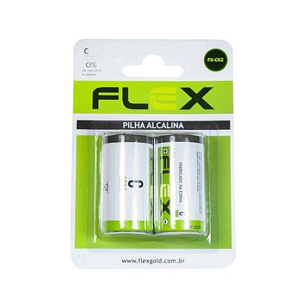 Pilha C Alcalina FX-CK2 Flex com 2